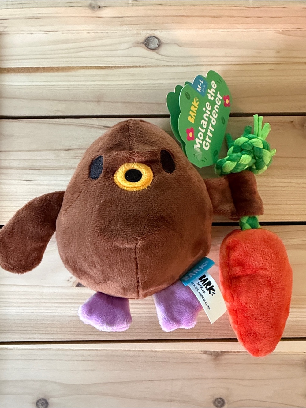 NWT BARK Molanie the Grrdenee Squeaky and Crinkle Toy